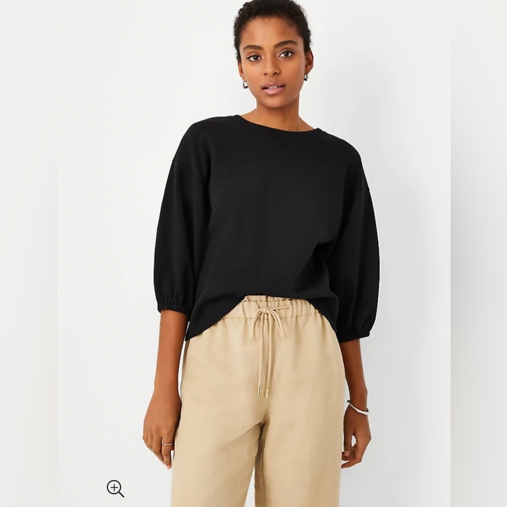 Ann Taylor Black 3/4 Sleeve Sweater